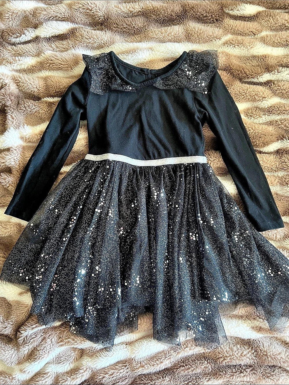 Cat & Jack Girls Party Dress Black & Silver Size XS (4/5) Like New